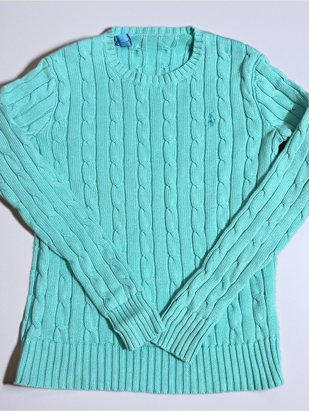 Polo by Ralph Lauren Women’s Cable Knit Crewneck Sweater - Mint